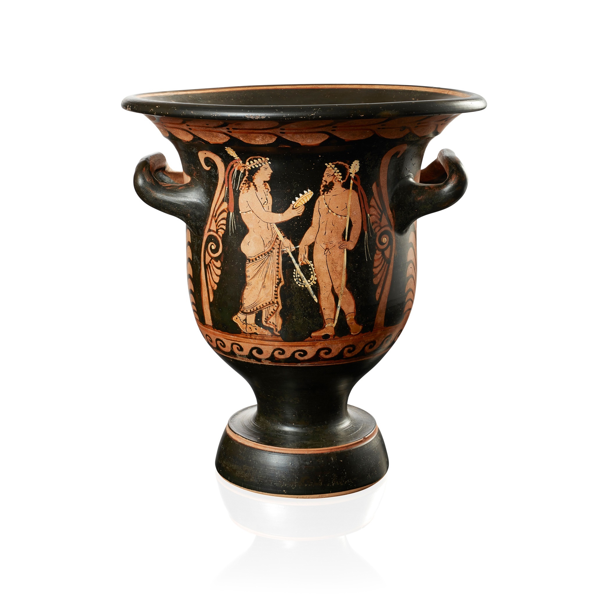 RED FIGURE BELL KRATER ATTRIBUTED TO PYTHON | PAESTUM, C. 340-330 B.C.